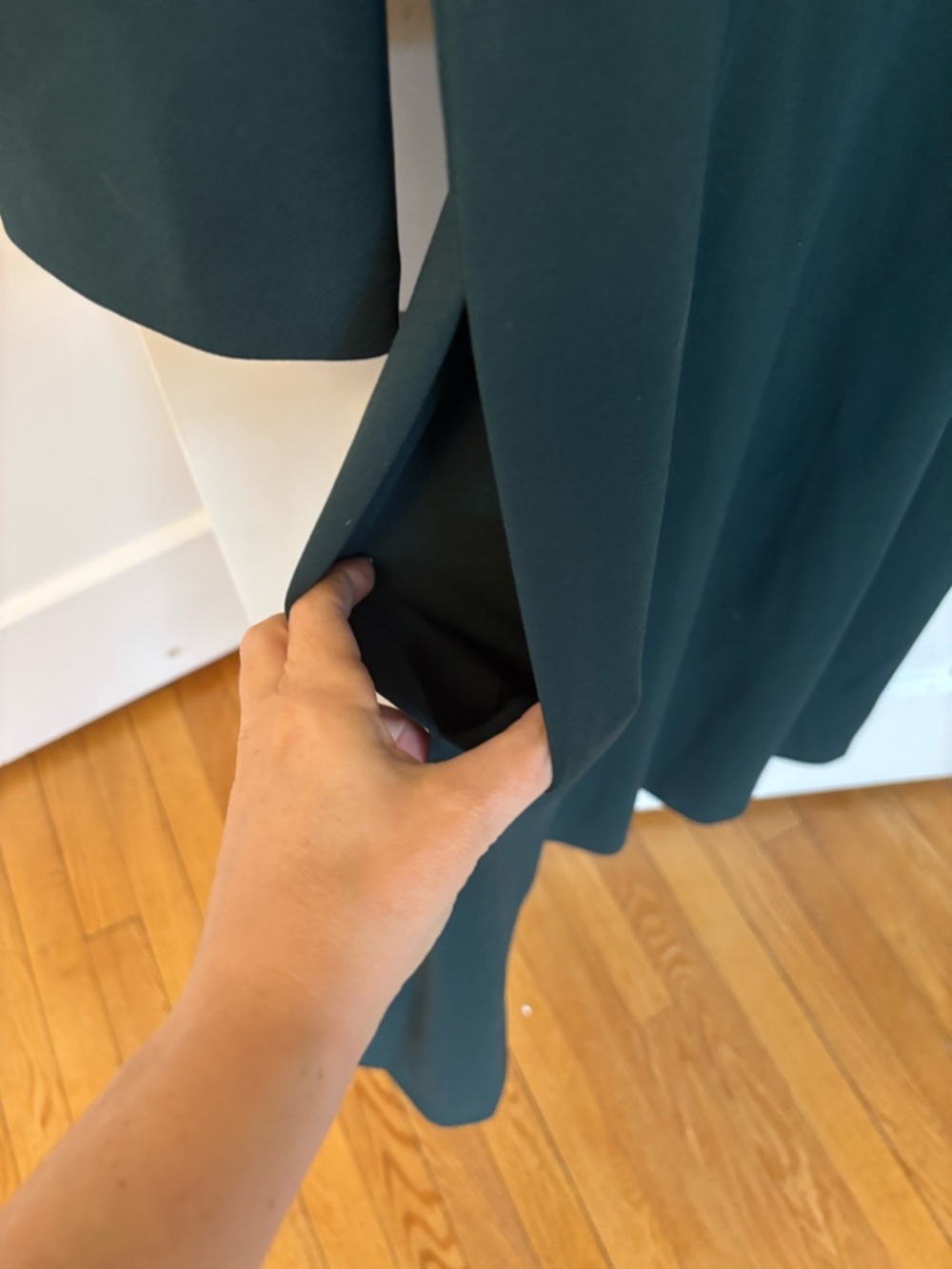 Calvin Klein Dark Green Long-Sleeve Midi Dress - Picture 4 of 5